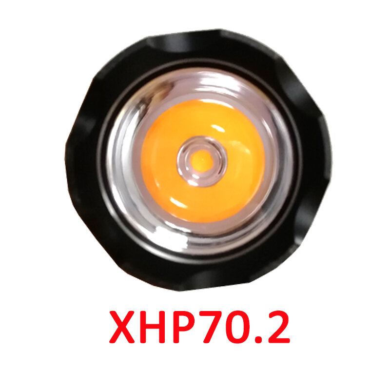 Lanterna de mergulho xhp70.2, bateria + carregador, led, à prova d'água, lâmpada amarela 26650, para mergulho