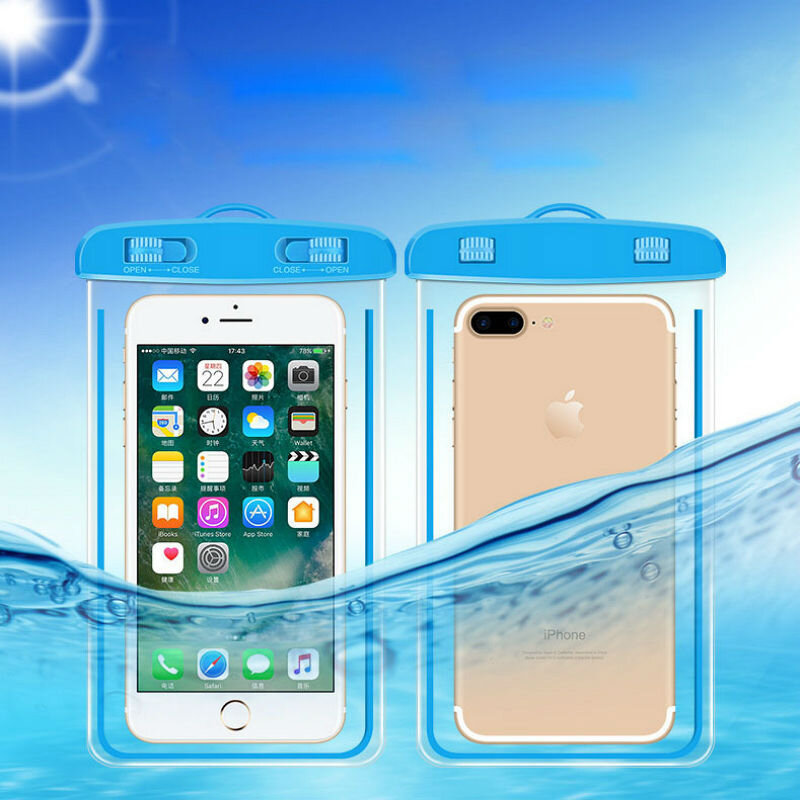 Saco impermeável do telefone celular do PVC, caso do telefone celular, malote seco, claro, apto para a natação, mergulho, esportes aquáticos, surf, esqui, universal, 6"