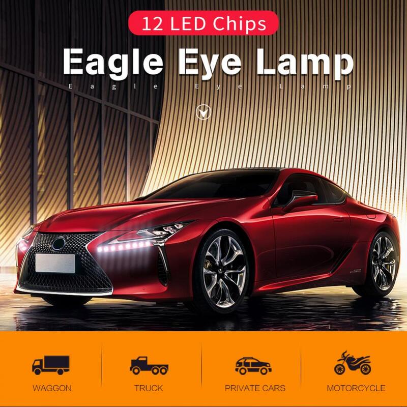 Luz LED de circulación diurna para coche, Bombilla antiniebla de alta potencia con ojo de águila de 12V, DRL, 18mm, 22mm, 10 piezas