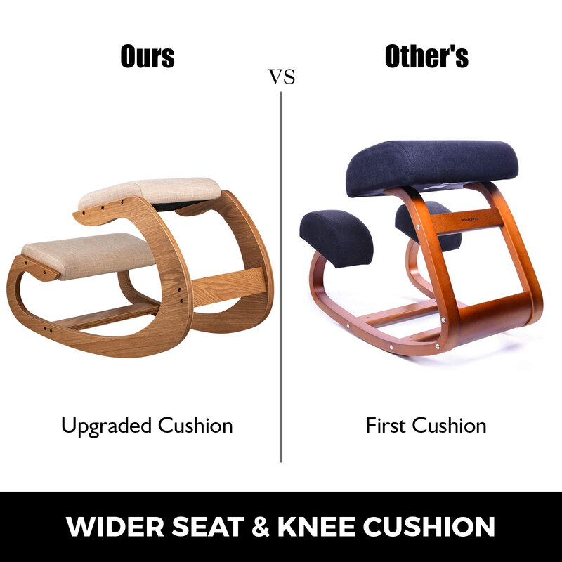 Vevor-人間工学に基づいた布製椅子,太いクッション付き,家庭用およびオフィス用,姿勢を改善する,木製の膝用