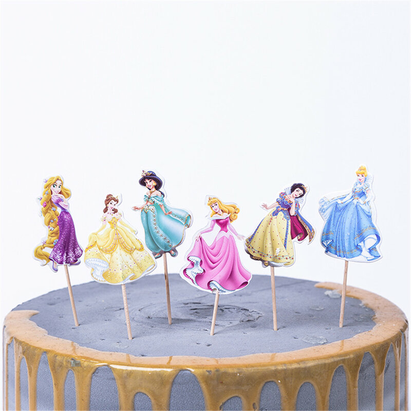 Congelado anna elsa princesa tema cupcake picaretas animal bolo toppers dos desenhos animados cupcake inserções cartão festa presente para o aniversário do miúdo decoração