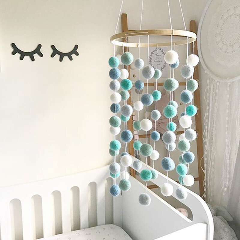 Baby Rattles Nordic Wind Chime Bed Bell Room Decoration Photography Props Wooden Rattle Mobile Activity Play Gym Baby Toys