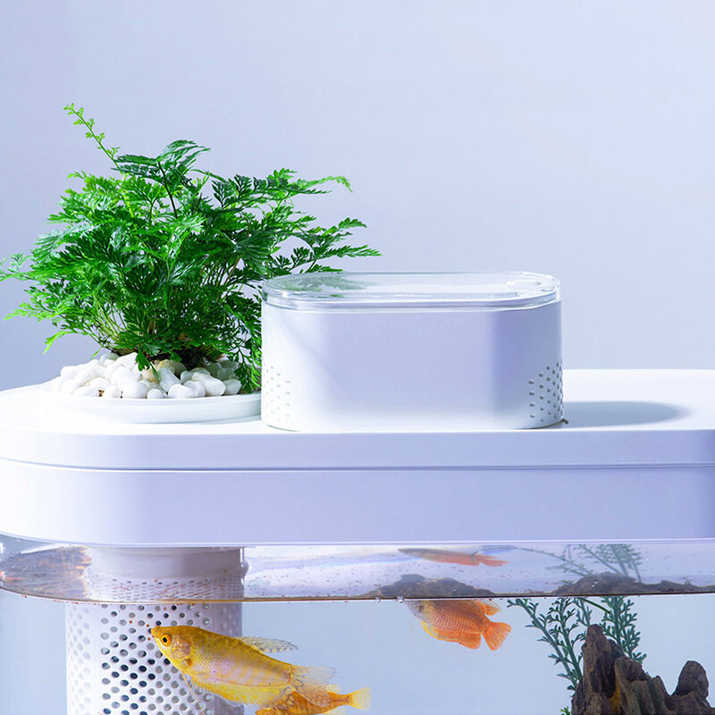Youpin-tanque de peixes anfíbio ecológico, profissional, funciona com o app mijia, iluminação inteligente, temporização automática, com filtro de água, para alimentação