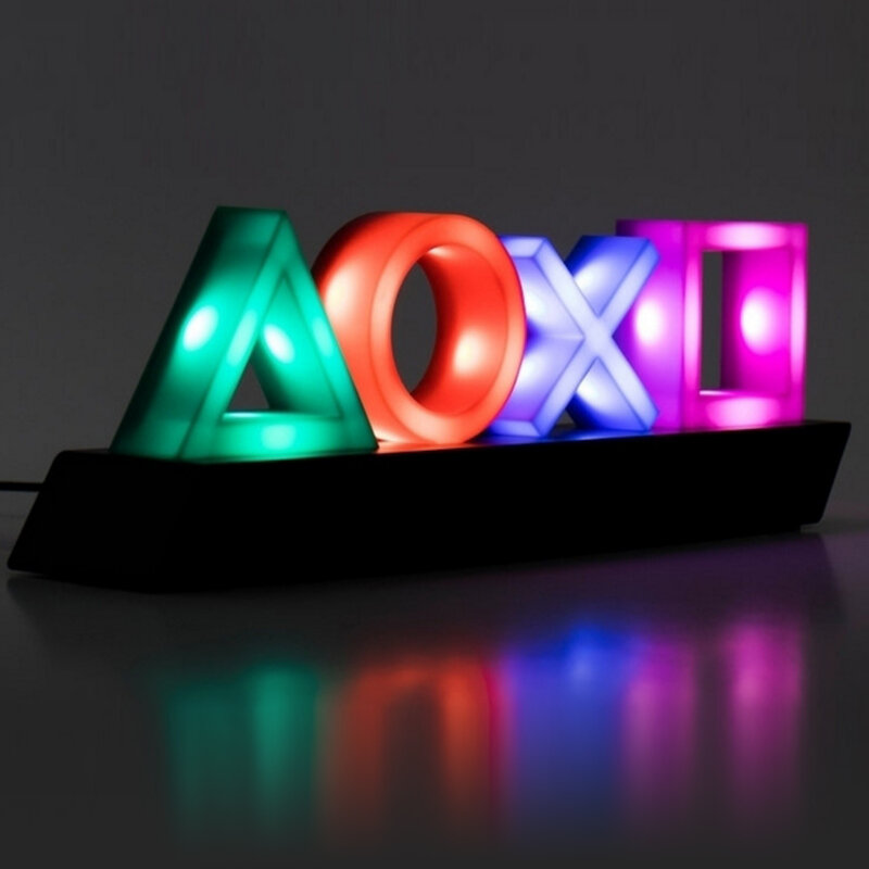 Lumière d'icône de jeu alimentée par batterie USB, lampe néon, commande vocale, décoration d'ambiance pour Bar, PS4, Playstation