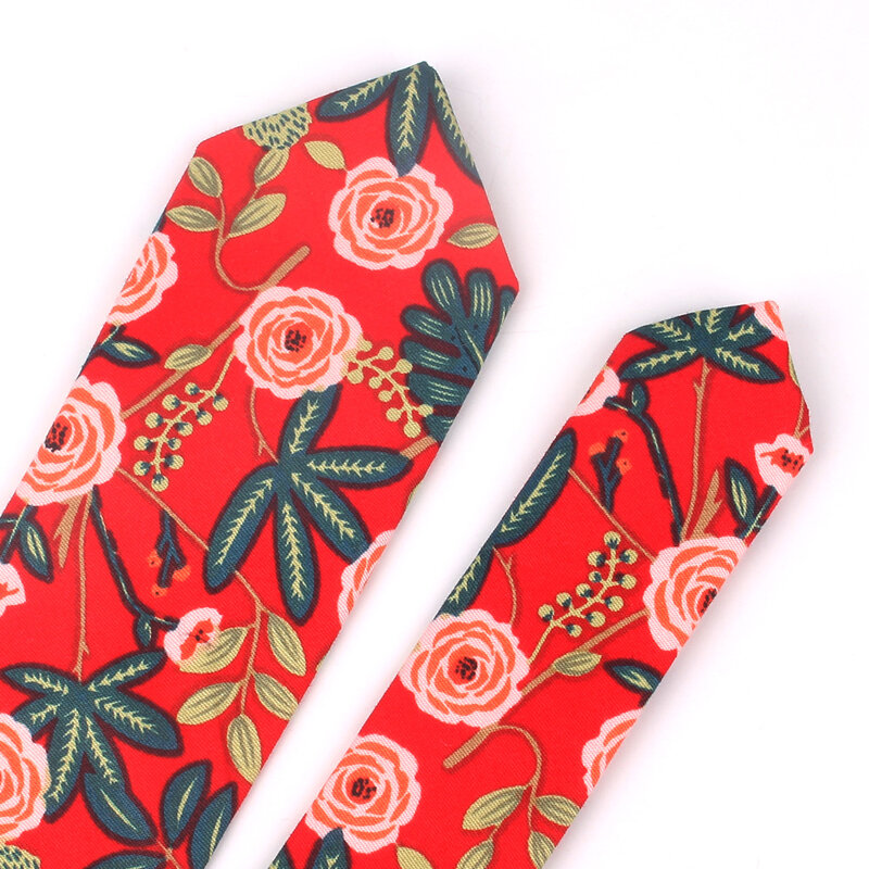 Dasi Bunga Baru untuk Pria Wanita Dasi Leher Katun Ramping untuk Pernikahan Kasual Dasi Pria Pakaian Klasik Dasi Leher Gambar Bunga Cravat