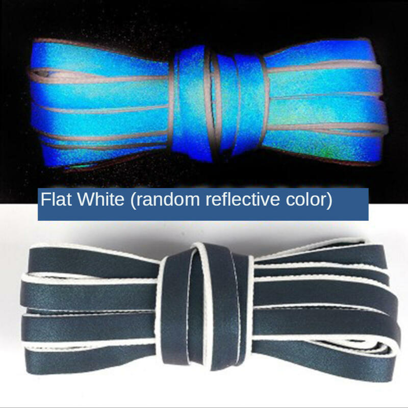 Cordones reflectantes holográficos para zapatillas, cordones planos reflectantes de doble cara de alto brillo, novedad