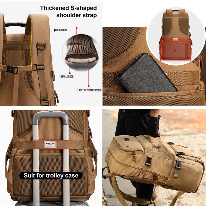 50L 80L Grote Capaciteit Mannen Rugzak Outdoor Canvas Bagage Tassen Vrouwen Reizen Trekking Camping Bergbeklimmen Pakket XA896M