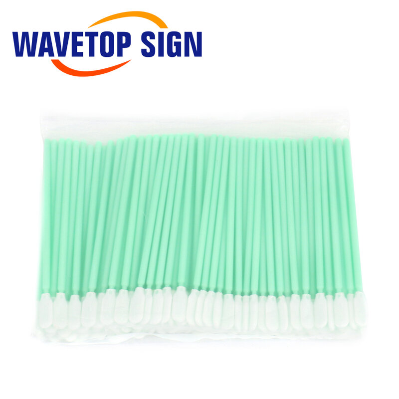 Wavetopsign 500 pçs saco algodão cotonetes anti-estático limpeza q-dicas para fibra laser máquina foco lente proteção janelas