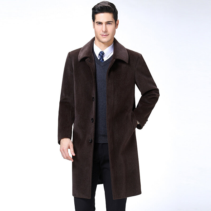 2021 Новое поступление; Сезон осень-зима; Высокое качество, длинный Тренч, пальто для мужчин, мужские шерстяные куртки, модная теплая куртка, размер M-XXXL