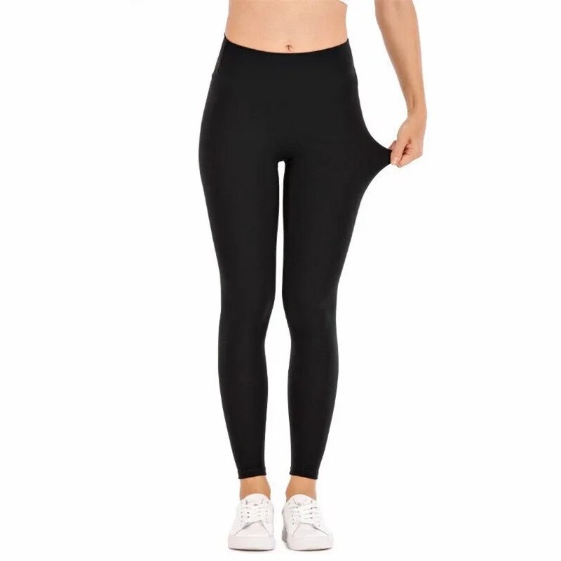 VISNXGI-mallas elásticas de LICRA para mujer, Leggings informales de cintura alta con realce, color negro, para gimnasio y Fitness, 2022