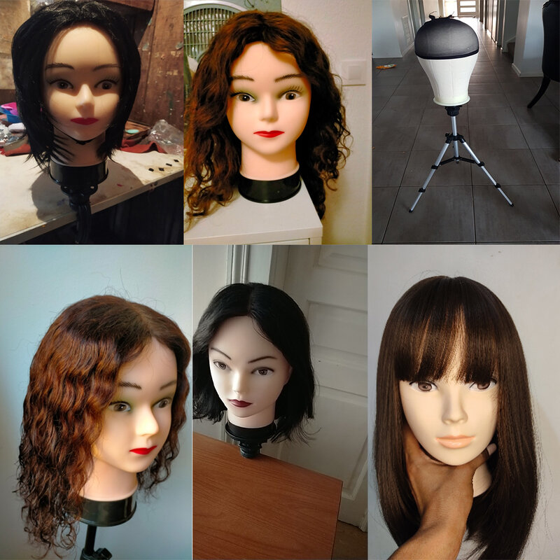 Cabeça de manequim com T-Pin, peruca Cap Tripé para mulheres fazendo peruca, chapéu, óculos, máscara display, manequim cosmetologia, maquiagem prática