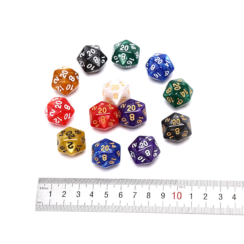 Neue 1pc haltbare perlmutt farbene d20 Würfel Acryl 20-seitige Würfel für Brettspiel