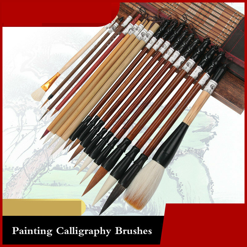 Набор кистей для китайской каллиграфии, тщательная китайская краска ландшафта, Волчья ручка, кисть для рисования свободной руки, накладка