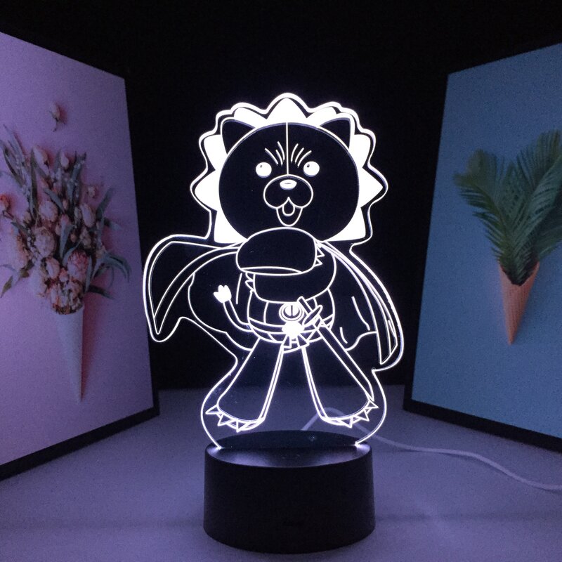 Lámpara LED 3D con lejía para decoración de dormitorio infantil, luz nocturna de Anime, regalo de cumpleaños, lámpara de mesa de Manga remota, oferta de Navidad