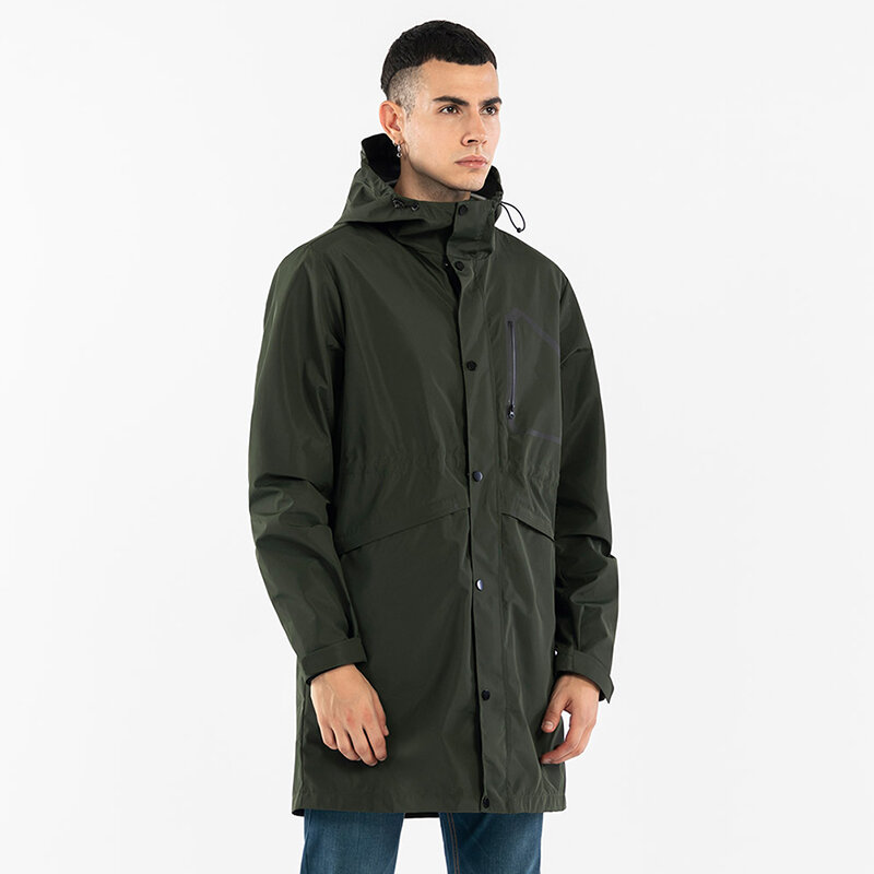 Xiaomi Men's Lightweight Waterproof Jacket Outdoor Hiking Windbreaker Hooded Long Raincoat Uleemark