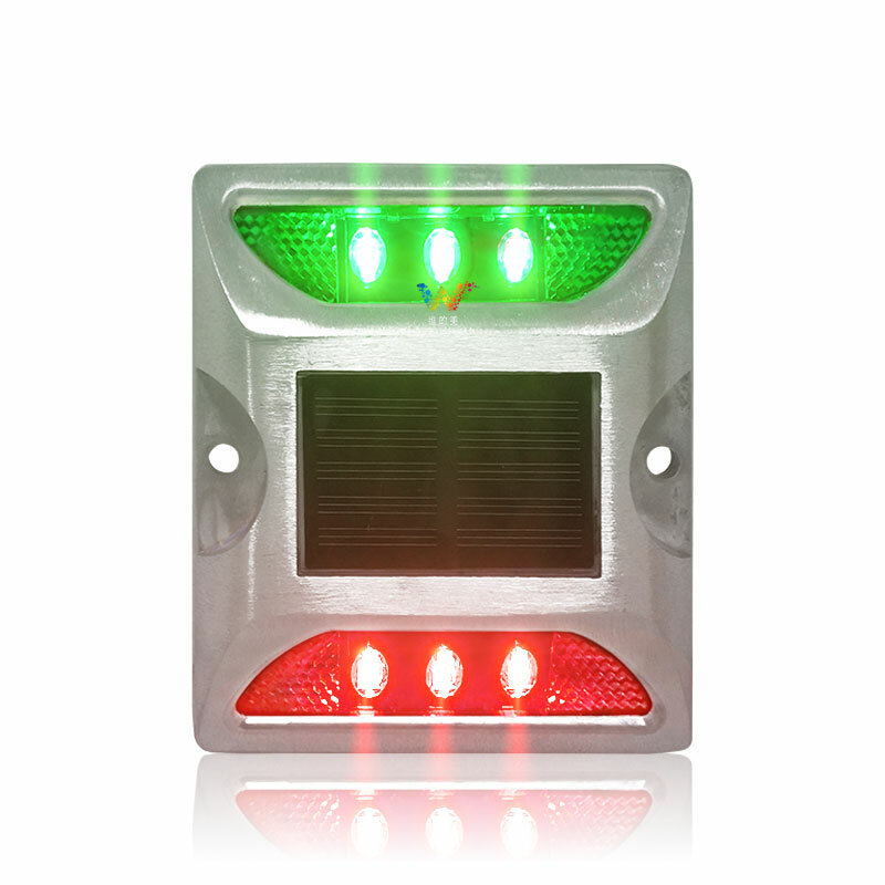Зеленый красный светодиодный двухсторонний квадратный дорожный Маркер СВЕТОДИОДНЫЙ солнечных батареях