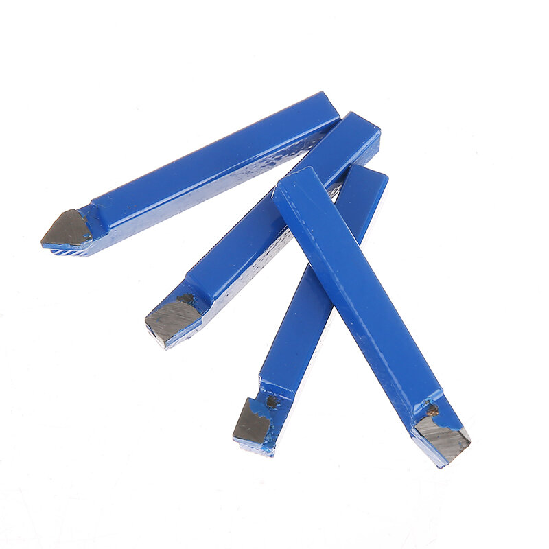 10pcs Blue Carbide Draaibank Tool Bit 1/4 "Metal Tip Getipt Cutter Set Voor CNC Draaien Gereedschap Frees lassen Bit