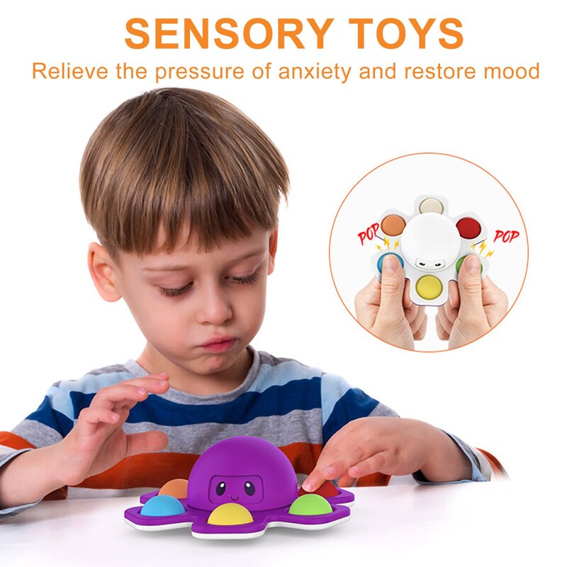 1 sztuk nowy anty stres Push Bubble Fidget Spinner zmiana twarzy zabawka sensoryczna Push popete Spiner Stress Relief zabawki typu Fidget dla dzieci