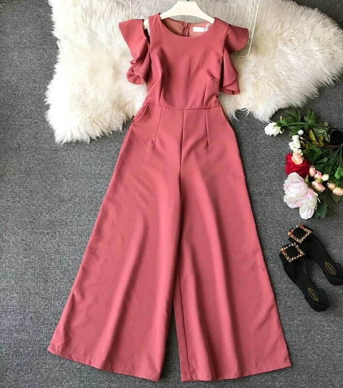 Женский винтажный комбинезон, элегантные прямые длинные брюки в Корейском стиле, одежда для женщин, ZT5293, 2020