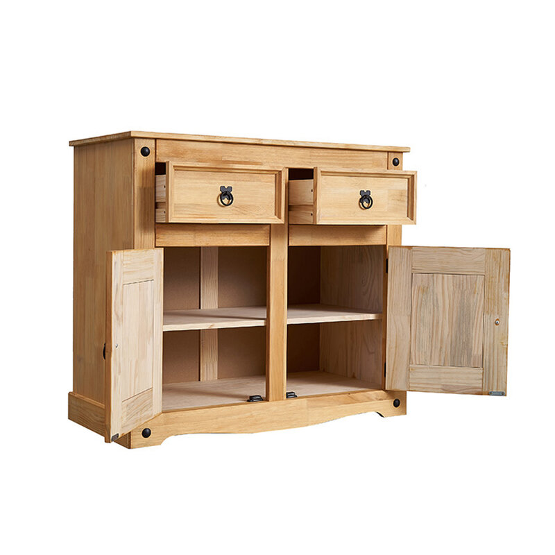 Panana wysokiej jakości salon kredens 2 drzwi 2 szuflady solidne drewno sosnowe sypialnia stojak na tv 91x42x80cm szybka dostawa