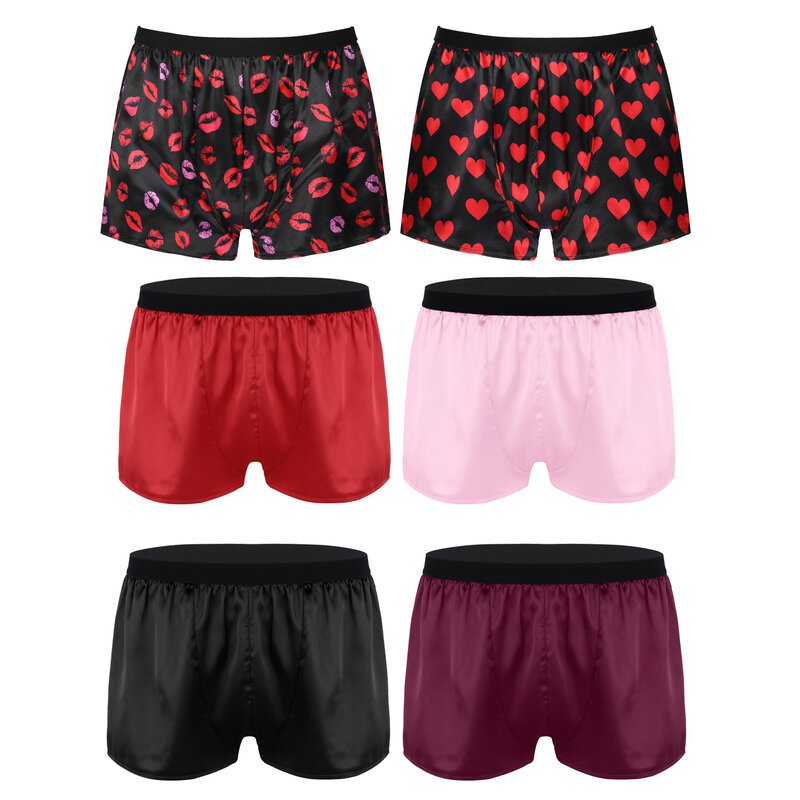 New Mens Lightweight Underwear Shiny Loose Boxer Shorts Panties Lounge Sports Short Pants Comfortable Beachwear Casual Sleepwear