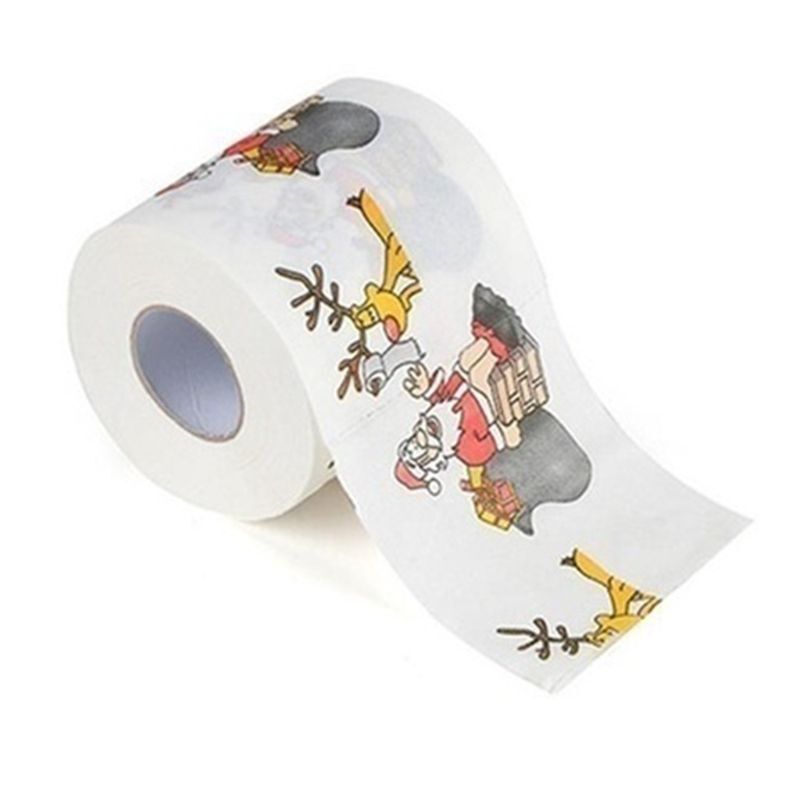 Christmas Pattern Printing Roll Toilet Paper Household  Tissue Bathroom Web