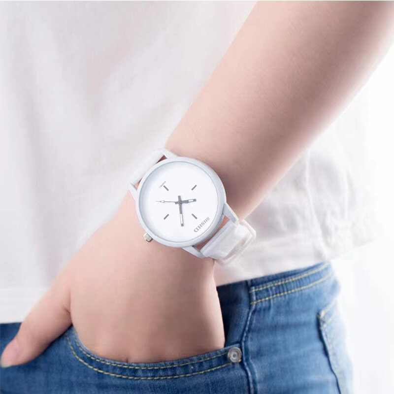 Wokai pulseira de silicone dos homens casuais alta qualidade relógio de quartzo masculino estudante negócios à prova dwaterproof água luminosa retro moda relógio