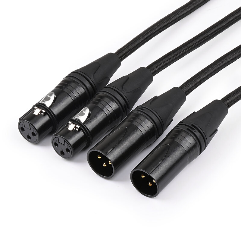 Cable Hifi XLR de alta calidad 6N OFC, Conector de Cable de sonido para micrófono, Cable de extensión XLR para amplificadores mezcladores de Audio