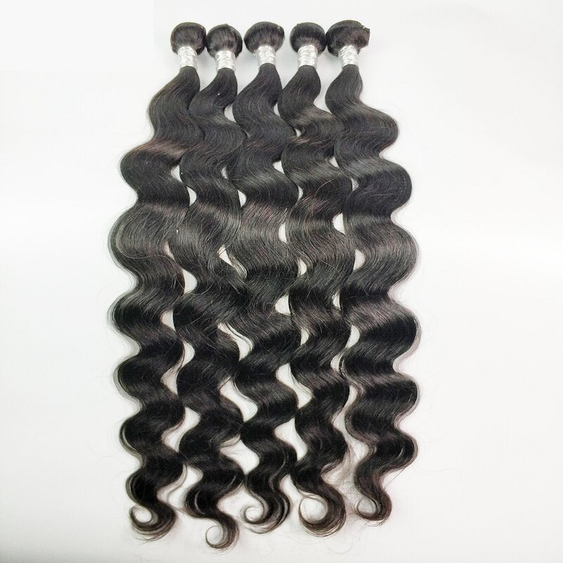 Hoho-Brazilian Body Wave Bundles com fecho de renda, Remy Hair Weave, 3 Pacotes, 6x6, 5x5, 4x4