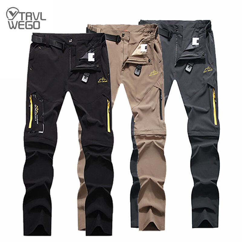 TRVLWEGO – pantalon de randonnée pour hommes, très extensible, fin, imperméable, séchage rapide, résistant aux UV, pour voyage en plein air, été