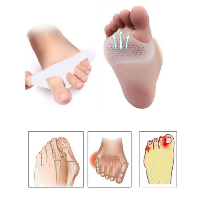 Coussinets en Silicone pour l'avant-pied, 1 paire, doux et respirant, protège les pieds, soulage la douleur, semelle intérieure