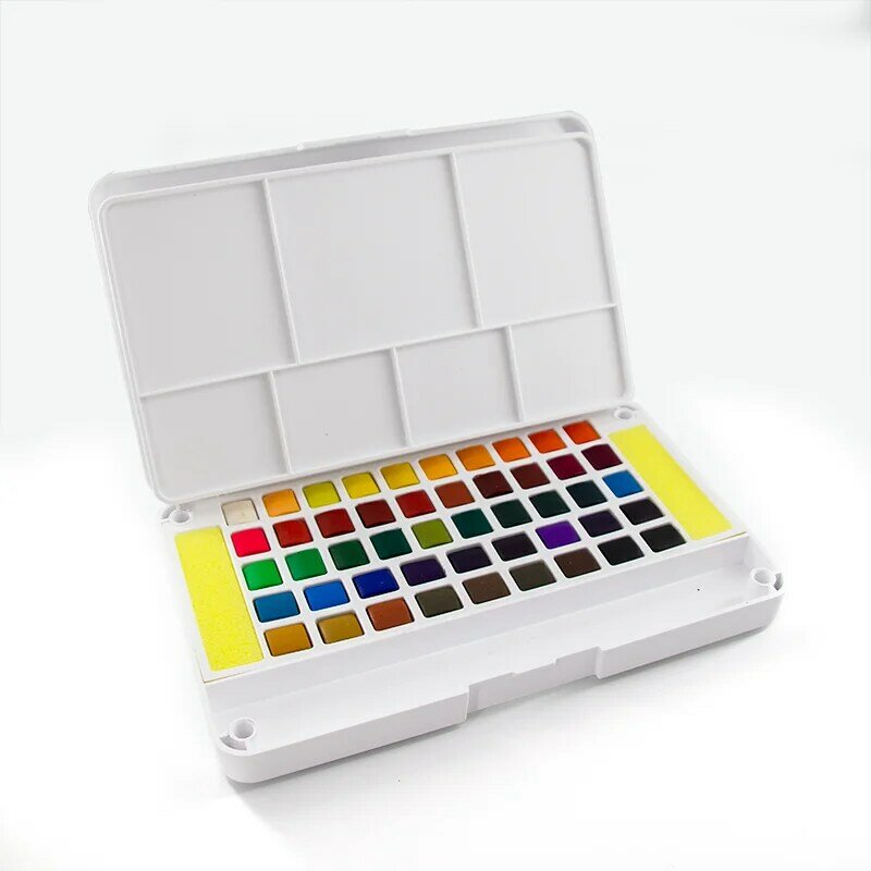 18/12/24/36/48 colori portatili pigmenti solidi acquerelli Set con spugna pennello ad acqua penna per artista pittura forniture d'arte