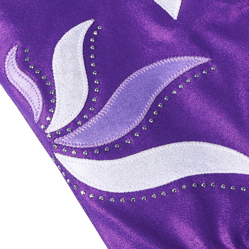Baohulu-Collant de balé em forma de diamante para meninas, bodysuits de bailarina, manga comprida Collant de ginástica