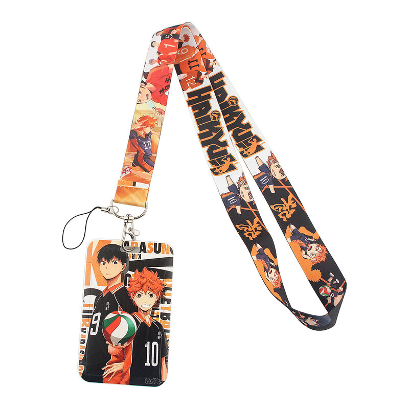 YL679 soporte de insignia de voleibol de Anime japonés, cordones para tarjetas de identificación, cuerda para teléfono móvil, cordón para llaves, correas para el cuello, accesorios para llaveros
