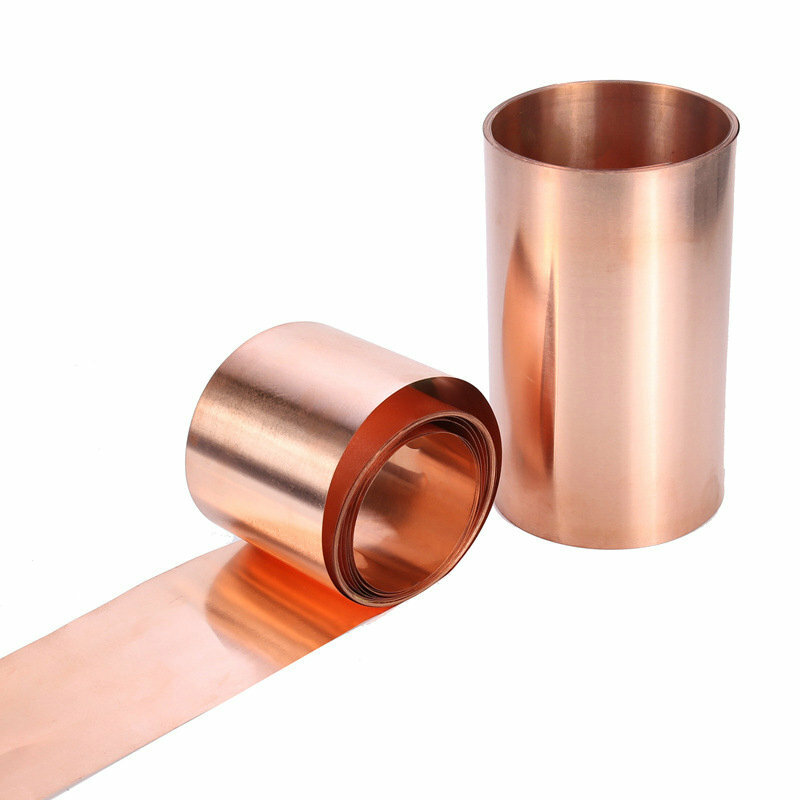 Bobina de correa de tira de lámina de cobre rojo Cu T2 de alta pureza, 1m, espesor de 0,1-1mm y ancho de 10-300mm