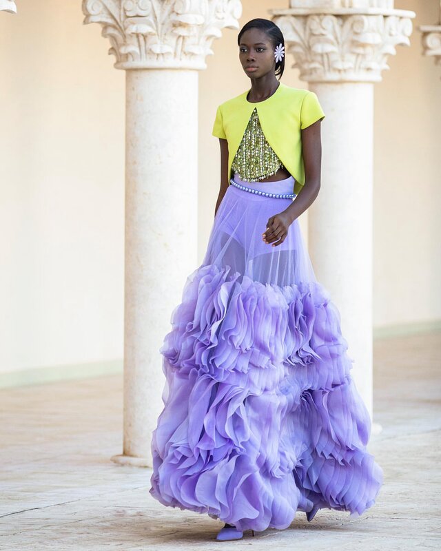 Jupe longue transparente en Tulle violet, tenue de soirée à la mode, robe de bal à couches luxuriantes, taille haute
