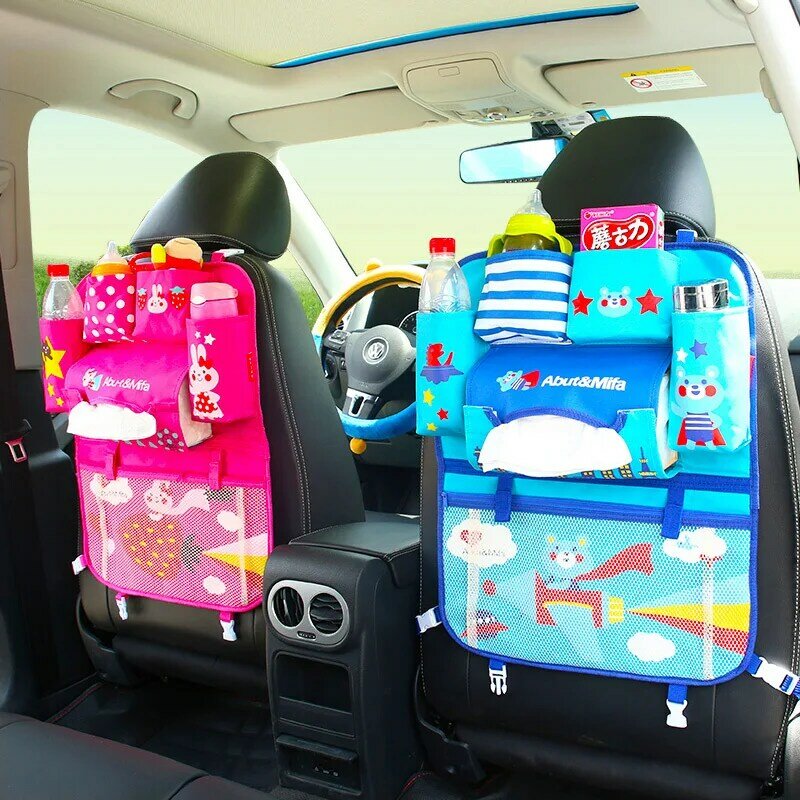 아기 자동차 만화 카시트 뒷좌석 보관 가방 정리함, 자동차 스타일링 제품, 아기 관리 인테리어 뒷좌석 보호대