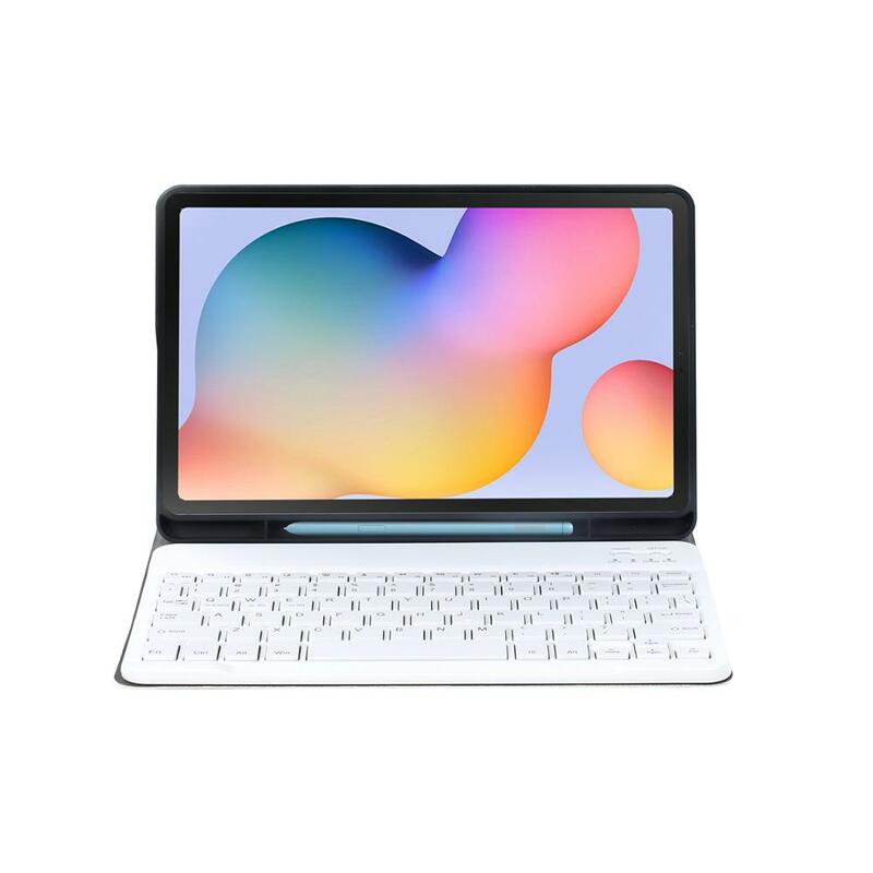 لوحة مفاتيح بلوتوث لاسلكية مع فتحة قلم ، رقيقة جدا ، قابلة للفصل ، حافظة جلدية ، تناسب سامسونج تاب S9 FE ، S9 ، 11 "، X710 ، X510