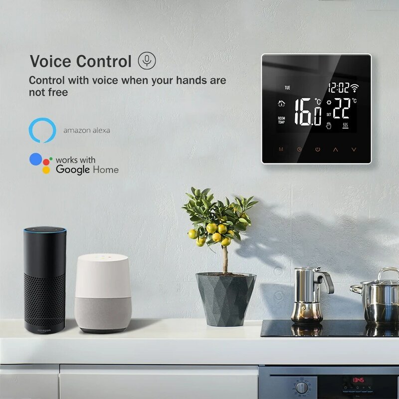 Tuya Remote Kontrol Suara Suhu Ketel Air TRV Pemanas Lantai Elektrik Termostat Pintar WiFi untuk Google Home Alexa