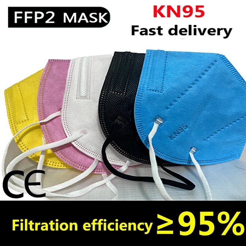 마스크 Ffp2 마스크 KN95 페이스 N95 마스크 필터 방진 방지 안개 및 통기성 페이스 마스크 5 층 보호 마스카라 재사용 가능