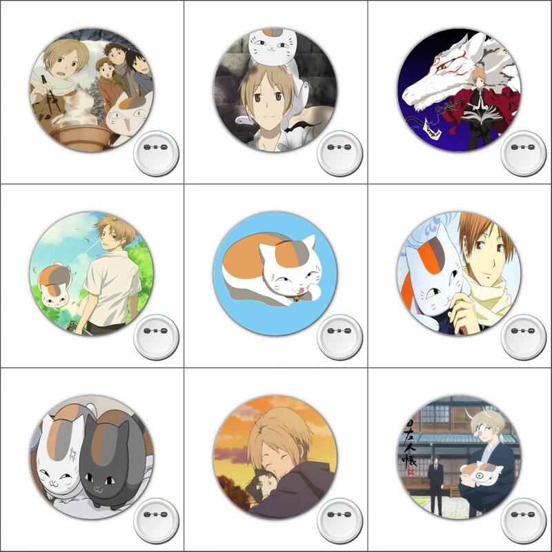 3pcs anime Natsume Yuujinchou Badge Midoriya Izuku Cosplay Pinos Broche para Roupas Acessórios Mochilas sacos Botão Emblemas