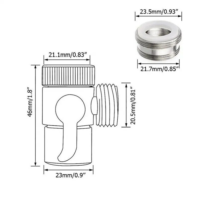 Interruptor torneira adaptador 3 way conector t cabeça de chuveiro desviador válvula melhoria da casa chuveiro torneiras separador água