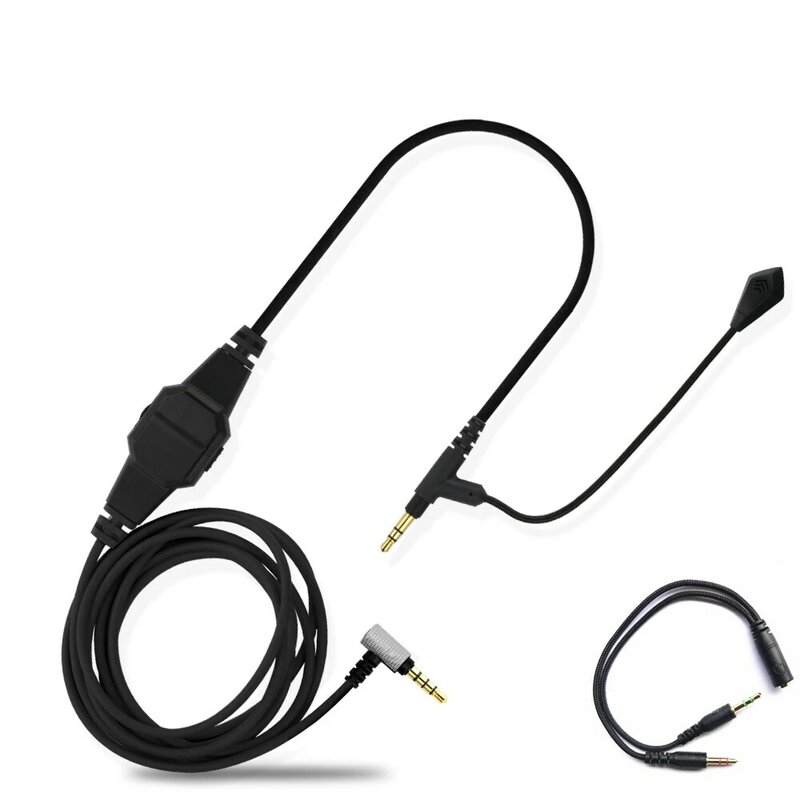 3.5mm Boom Microphone Volume Cable For V-MODA Crossfade M-100 LP LP2 M-80 V-80 To Gaming Headphone For Skype PS4 Xbox One Phones