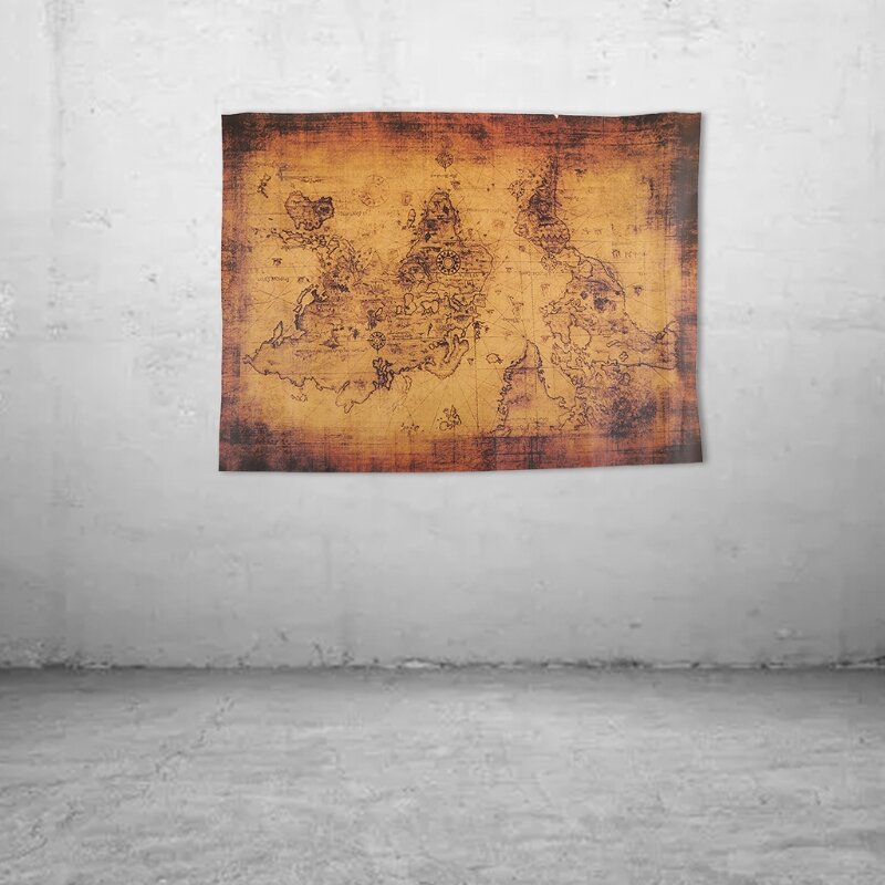 대형 빈티지 스타일 복고풍 종이 포스터, 글로브 올드 월드 지도 선물, 71x51cm WXTB
