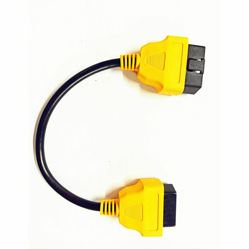 Новейший желтый Удлинительный кабель OBD2 13 см/30 см, интерфейс «штекер-гнездо», простой в использовании 16-контактный Удлинительный адаптер OBD с 2 штекерами