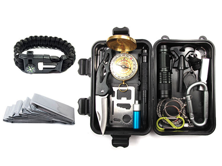 Sprzęt zewnętrzny Survival kuferek na skarby narzędzie survivalowe zestaw wielofunkcyjna apteczka pierwszej pomocy SOS awaryjne