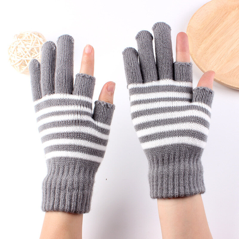 Winter Vrouwen Handschoenen Kwaliteit Hot Saled Stretch Stijlvolle Warm Modieuze Gestreepte Koude-Proof Gebreide Handschoen Womens Chic Comfortabele