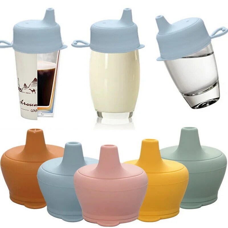 Silizium Baby Fütterung Tassen Fashional Baby Drink Einfarbig Sippy Tassen Set Für Kleinkinder & Kinder Silikon Spill-proof deckel