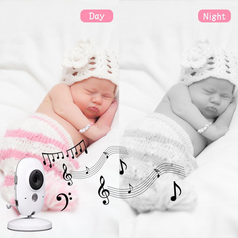 Monitor bayi Video nirkabel 2.4G terbaik, dengan LCD 3.2 inci 2 arah Audio bicara penglihatan malam kamera keamanan pengawasan Babysitter