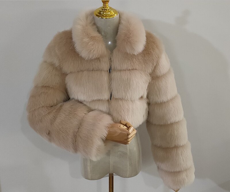 Женская куртка из искусственного меха, пушистое пальто, розовая Меховая куртка, роскошное модное меховое пальто из искусственной кожи, высококачественное меховое пальто